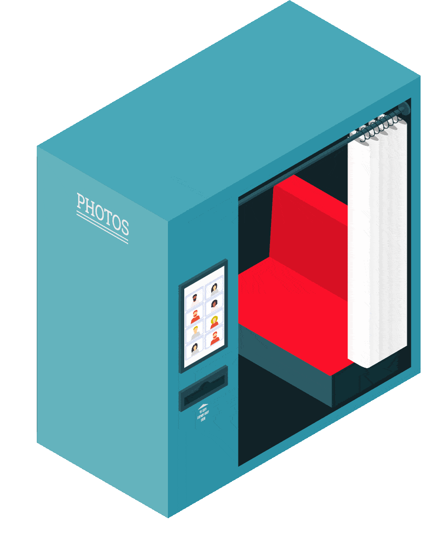 Illustration d'un photobooth connecté