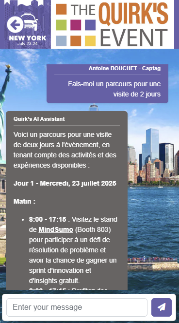 Chatbot IA Captag pour assistance événementielle en ligne