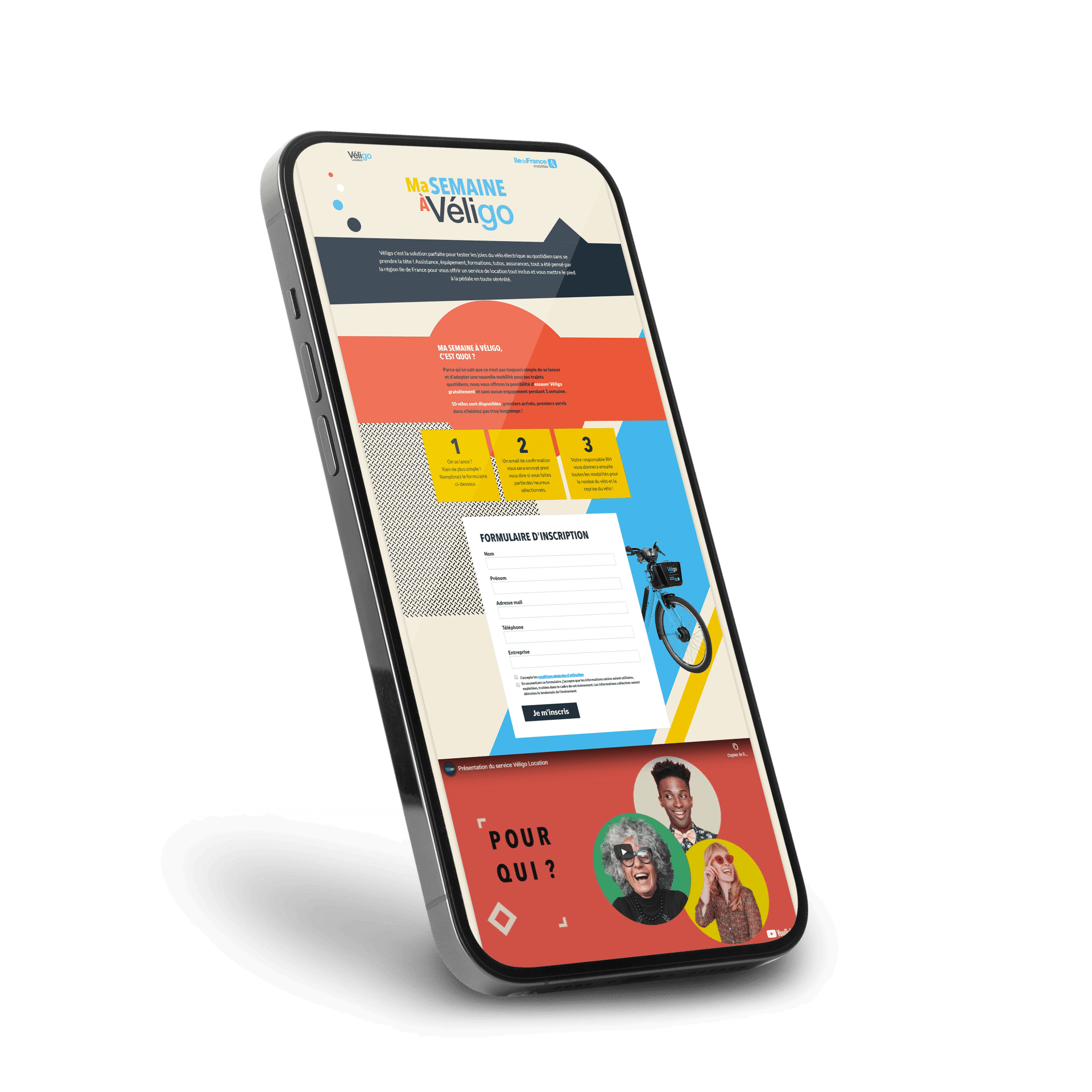 Illustration d'une plateforme digitale d'inscription pour événements