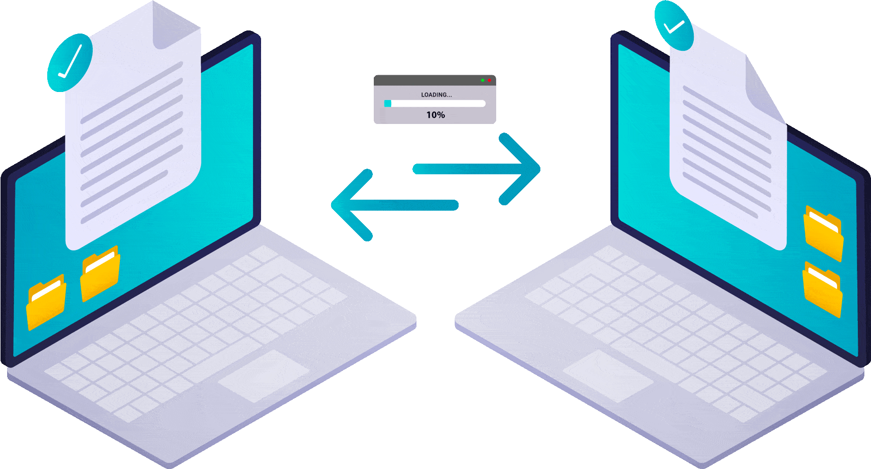 Illustration d'un partage de documents en ligne
