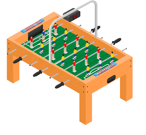 Illustration d'un babyfoot connecté
