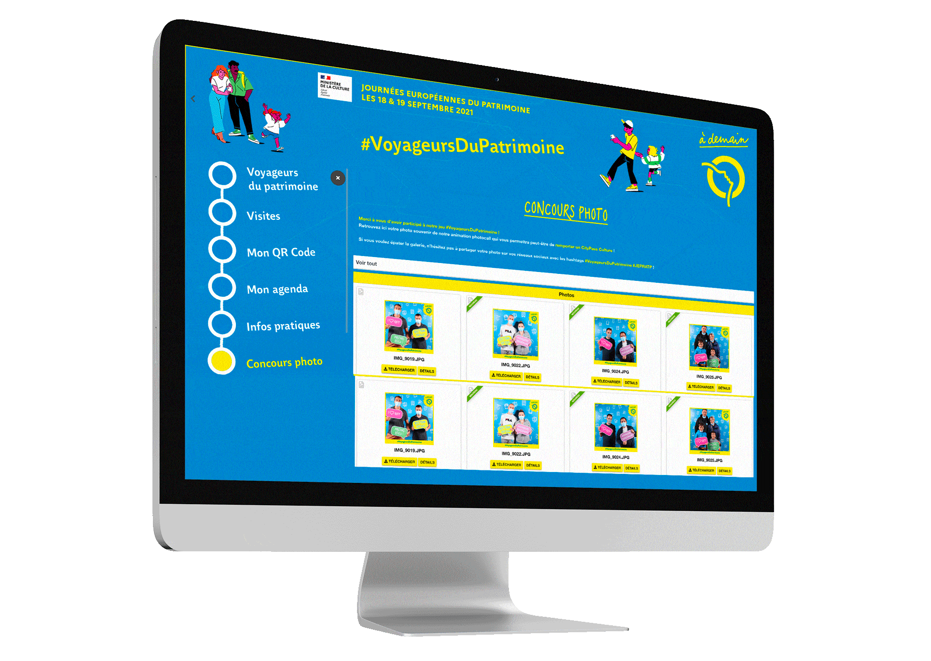 Illustration de plateformes de partage de documents et médias pour événements