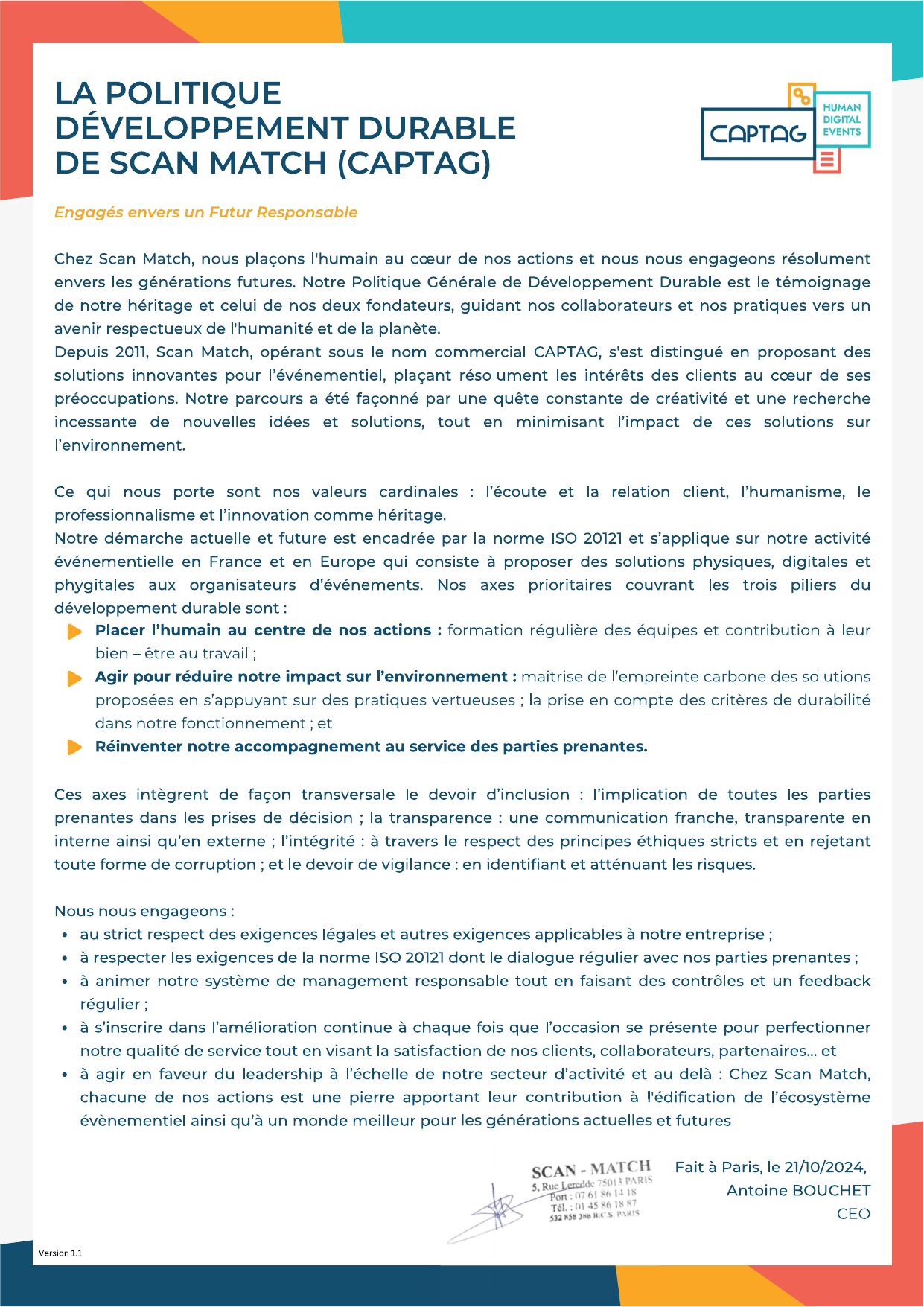 Politique de Développement Durable Captag