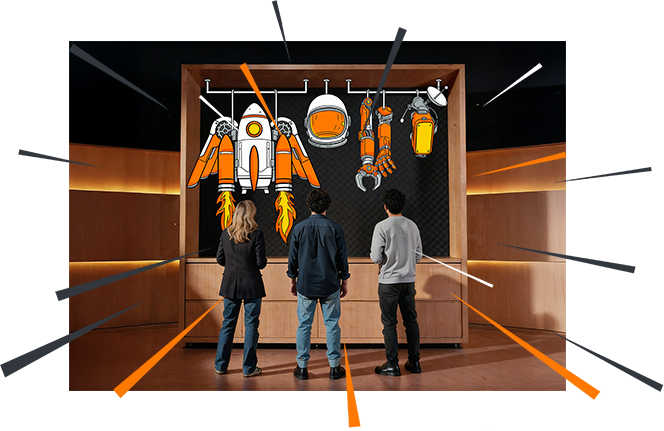 Participants exploring an immersive installation about future skills at the Skills Event